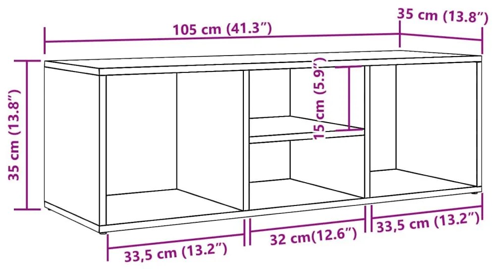 Πάγκος Αποθήκευσης Παπουτσιών 105x35x35 εκ. Επεξ. Ξύλο - Καφέ