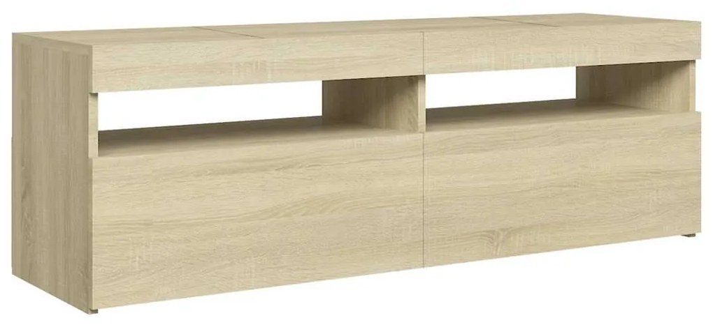 vidaXL Έπιπλο Τηλεόρασης με LED Sonoma Δρυς 120x35x40 εκ.