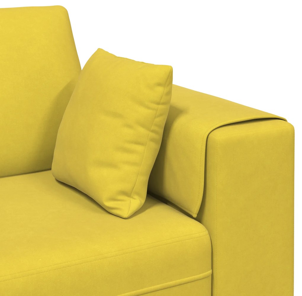 vidaXL Καναπές με μαξιλάρι Κίτρινο 250 x 77 x 76 εκ. Βελούδο