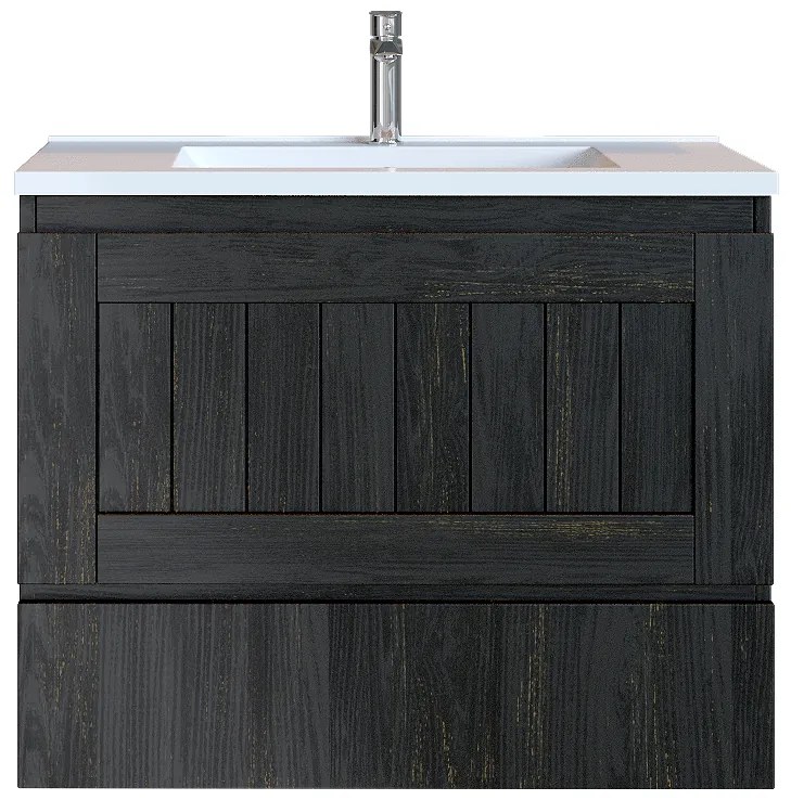 Έπιπλο Μπάνιου 80 εκ. με Νιπτήρα Χρώμα Pine Dark Sanitec Alba B 80