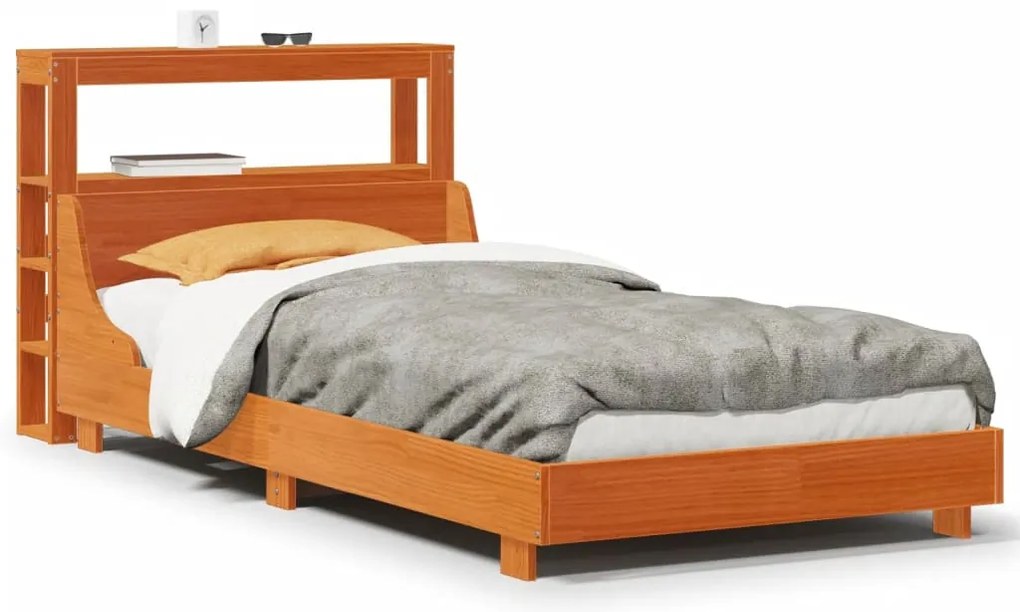 vidaXL Σκελετός Κρεβ. Χωρίς Στρώμα Καφέ Κεριού 100x200 εκ Μασίφ Πεύκο