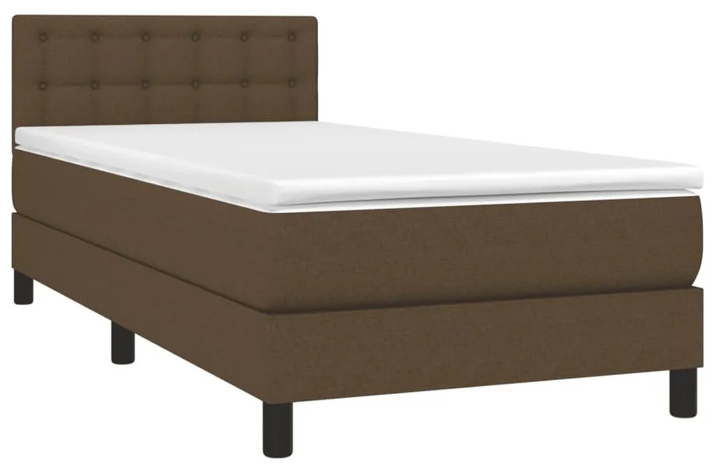 ΚΡΕΒΑΤΙ BOXSPRING ΜΕ ΣΤΡΩΜΑ ΣΚΟΥΡΟ ΚΑΦΕ 90X190 ΕΚ. ΥΦΑΣΜΑΤΙΝΟ 3140340