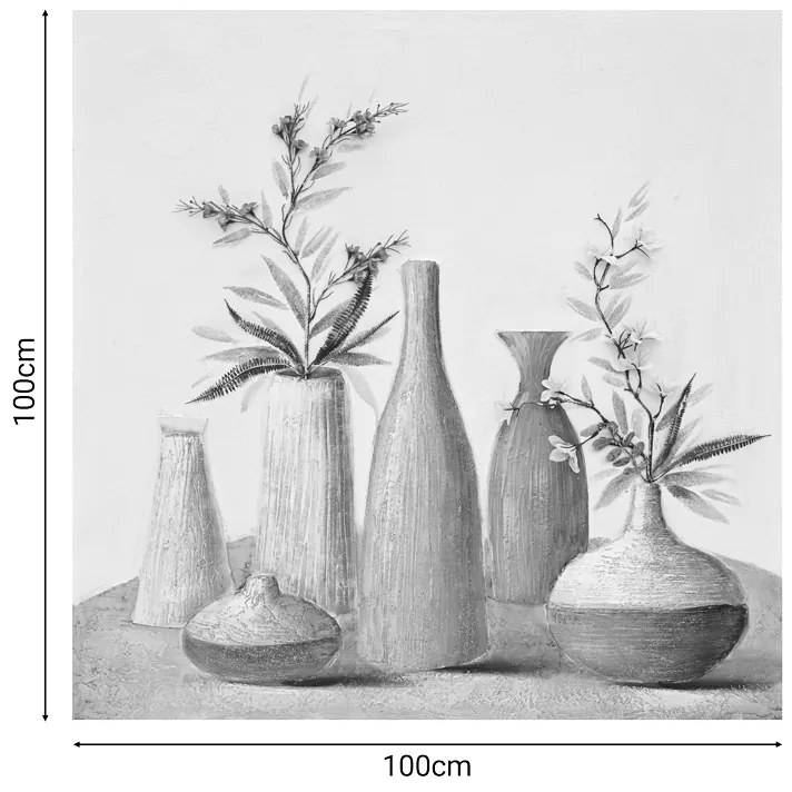 Πίνακας σε καμβά Vase Inart 100x3x100εκ (1 τεμάχια)