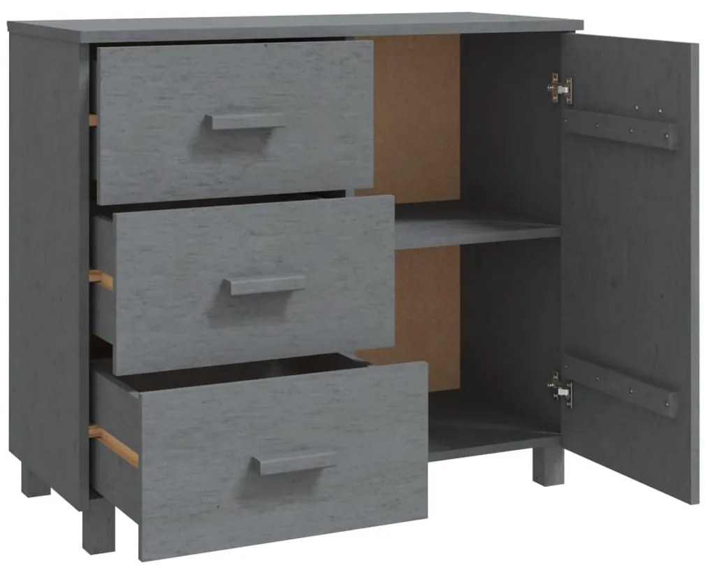 vidaXL Συρταριέρα HAMAR Σκ. Γκρι 90 x 40 x 80 εκ. Μασίφ Ξύλο Πεύκου