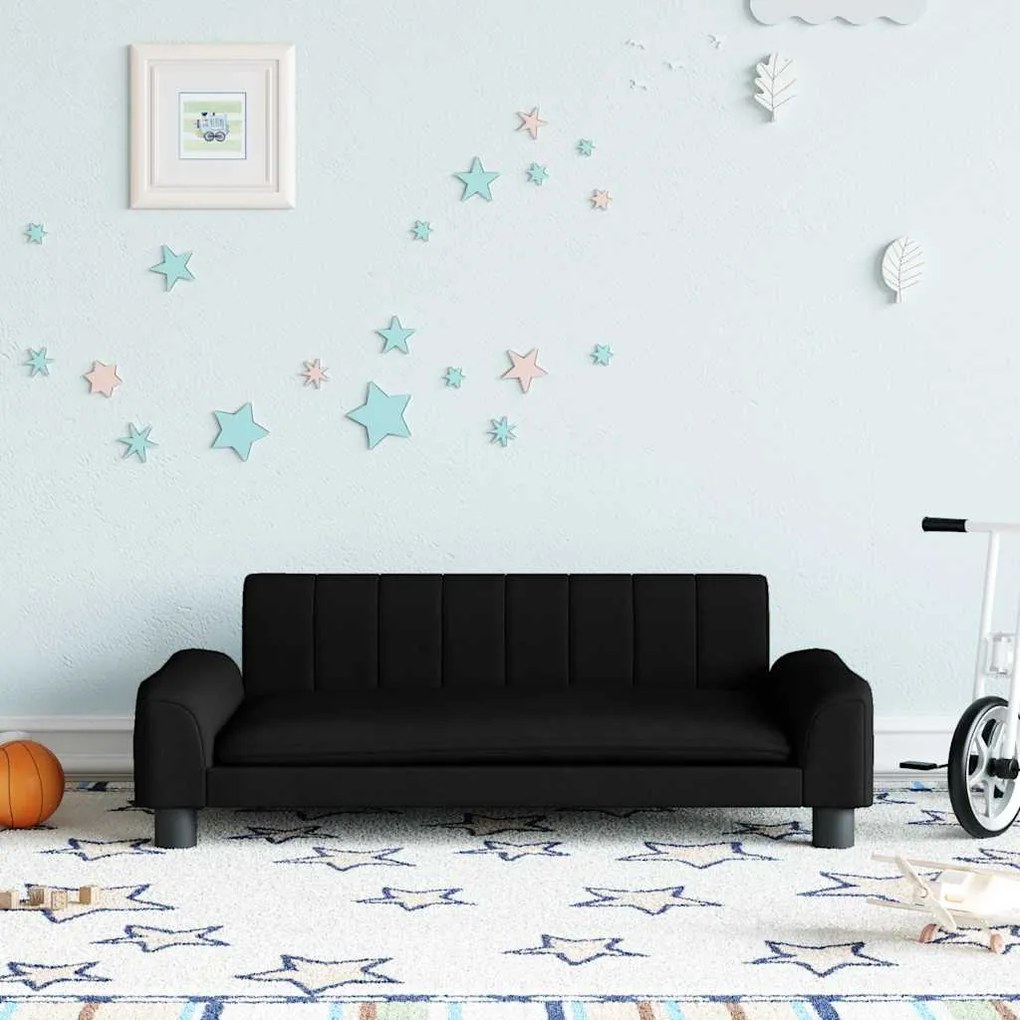 vidaXL Καναπές Παιδικός Μαύρο 90x53x30 εκ. από Ύφασμα