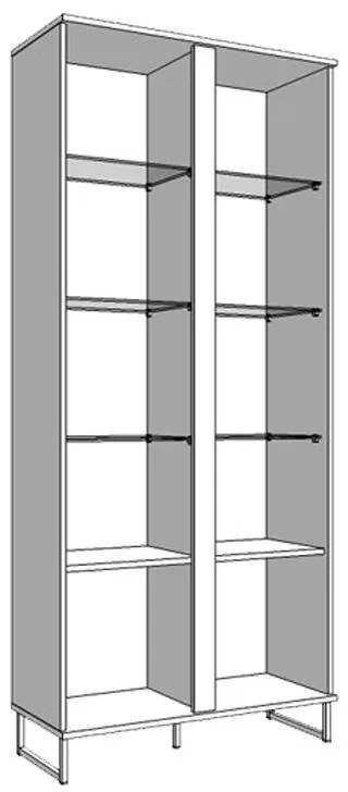 Βιτρίνα Sardinia 2K VS2 Artisan Oak - Μαύρο 84.5x35x193.5 εκ. 84.5x35x193.5 εκ.