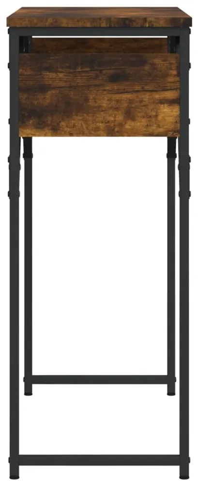 vidaXL Τραπέζι Κονσόλα με Ράφι Καπνιστή Δρυς 75x30x75 εκ. Επεξ. Ξύλο