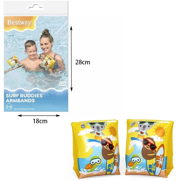 Bestway Μπρατσάκια 23cm #32042 -Surf Buddies Armbands