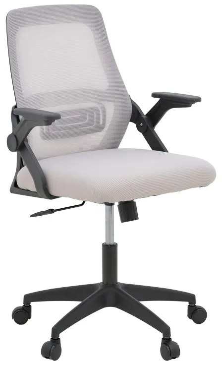 Καρέκλα γραφείου Reji pakoworld mesh ύφασμα γκρι-μπεζ με μαύρο σκελετό 58x60x89-99εκ