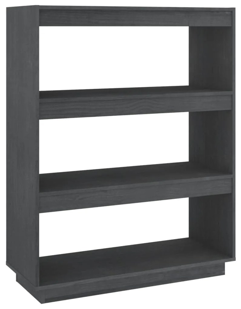 vidaXL Βιβλιοθήκη/Διαχωριστικό Χώρου Γκρι 80x35x103 εκ. Μασίφ Πεύκο