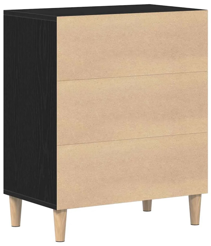 vidaXL Πλαϊνό γραφείο Μαύρη Οξυά 57 x 35 x 70 εκ Επεξεργασμένο ξύλο