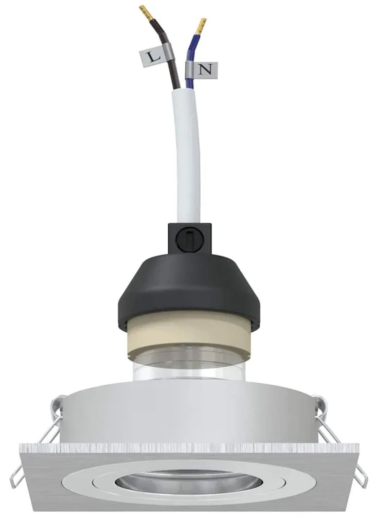 vidaXL Spotlights με προβολείς 24 pcs Ασημί 9 x 9 x cm Αλουμίνιο