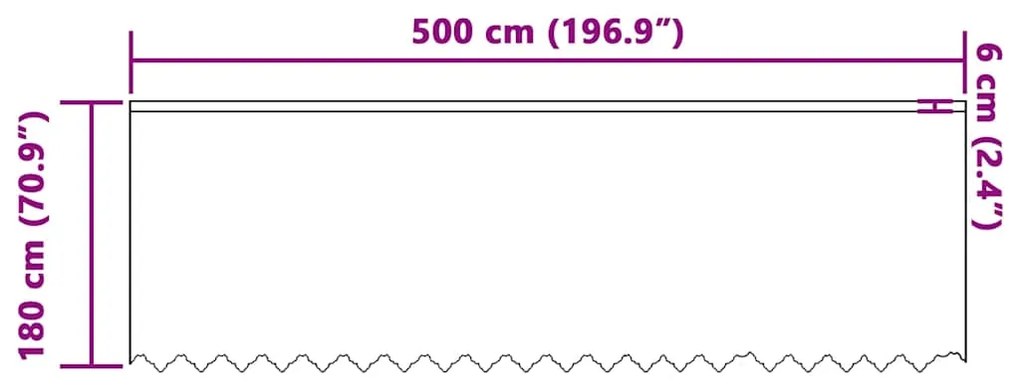 vidaXL Κουρτίνες με κουρτίνες Λευκό 500 x 180 εκ. Πολυεστέρας
