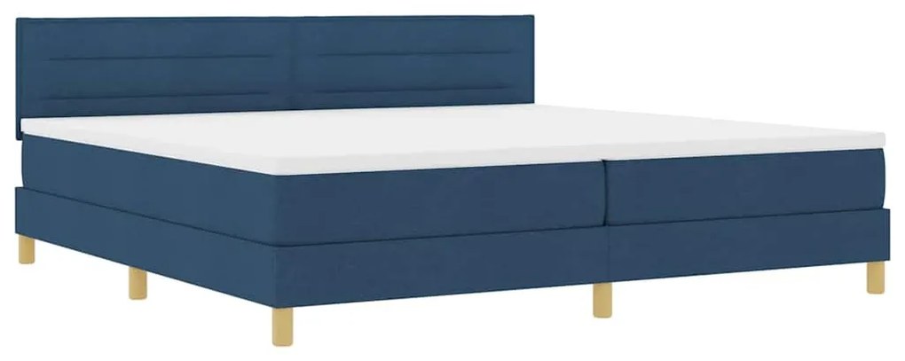 vidaXL Κρεβάτι box spring με στρώμα με στρώμα Μπλε 200 x 200 cm ύφασμα