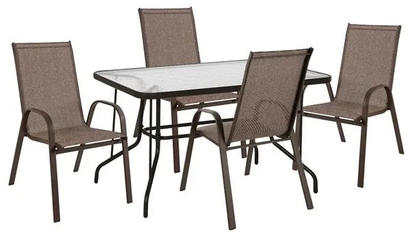 ΣΕΤ 5 ΤΜΧ ΤΡΑΠΕΖΙ ΜΕΤΑΛΛΙΚΟ 120Χ70Χ71Υ ΜΕ ΠΟΛΥΘΡΟΝΕΣ ΜΕΤΑΛΛΙΚΕΣ ΚΑΦΕ FB910565.02 9997578