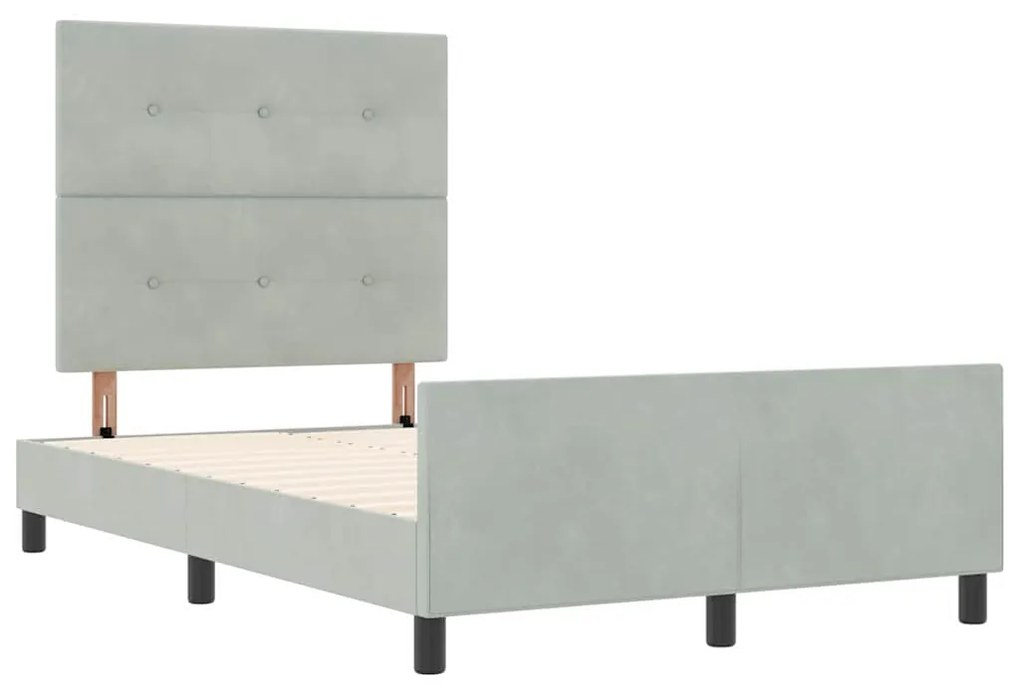 vidaXL Σκελετός Κρεβατιού Ανοιχτό γκρι 120 x 190 cm Βελούδο