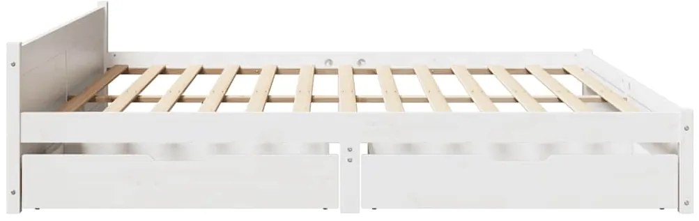 vidaXL Σκελετός Κρεβ. Χωρίς Στρώμα Λευκό 160x200 εκ Μασίφ Πεύκο