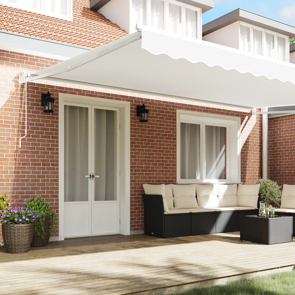 vidaXL Αυτόματη Ανασυρόμενη Τέντα Λευκή 500x300 cm