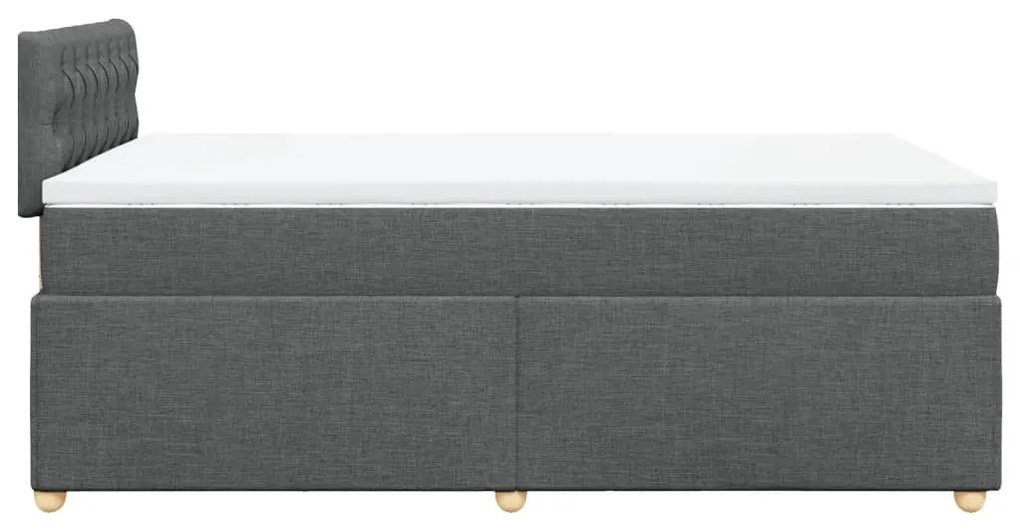 vidaXL Κρεβάτι Boxspring με Στρώμα Σκούρο Γκρι 120x190 εκ Υφασμάτινο