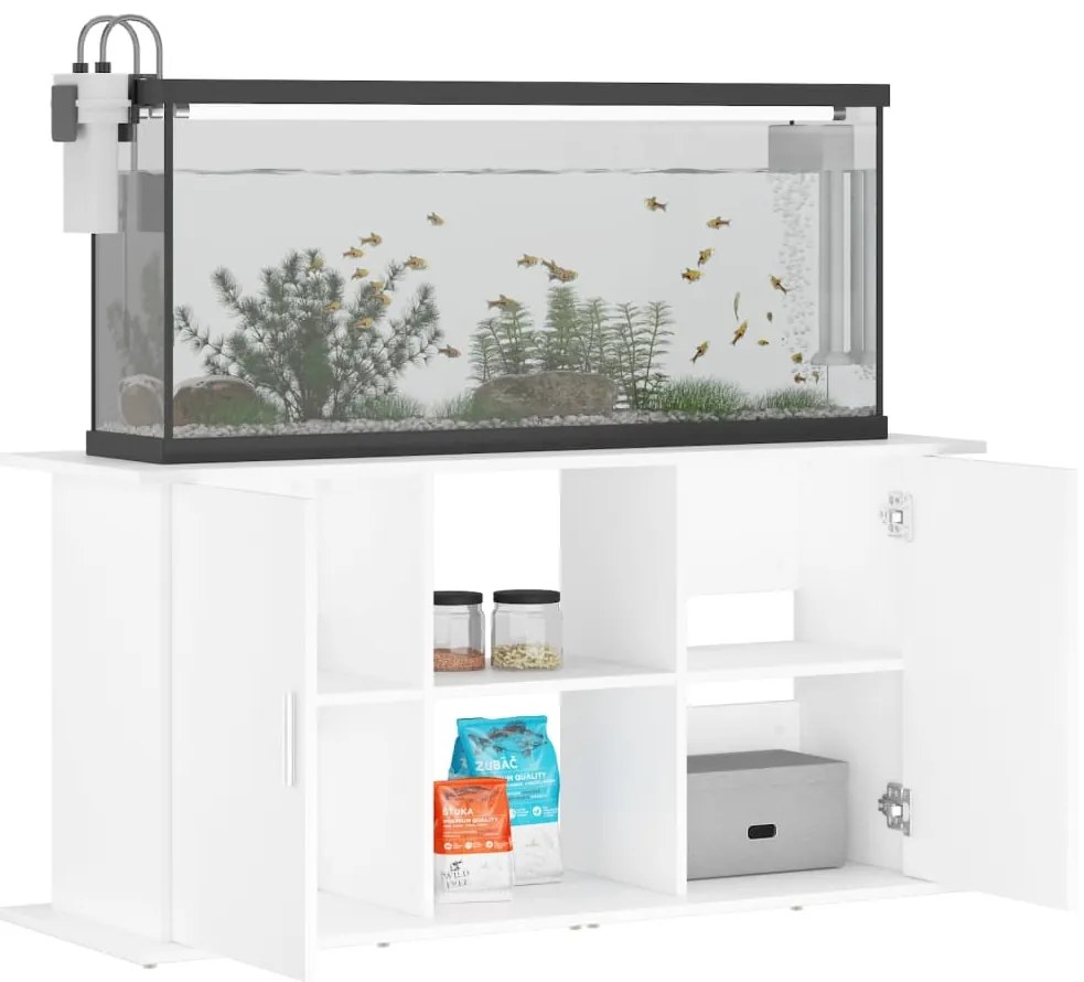 vidaXL Βάση Ενυδρείου Λευκή 121 x 41 x 58 εκ. από Επεξεργασμένο Ξύλο