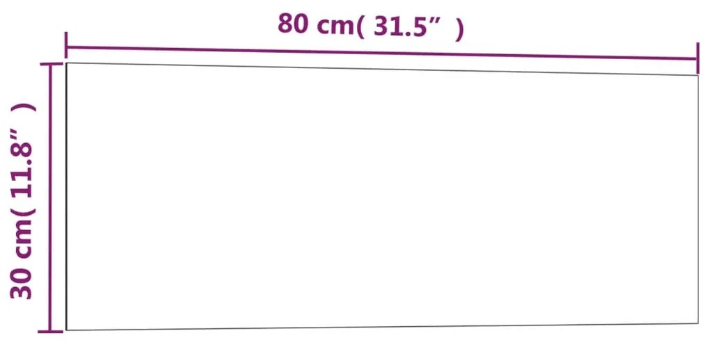 Πίνακας Επιτοίχιος Μαγνητικός Μαύρος 80 x 30 εκ. Ψημένο Γυαλί - Μαύρο