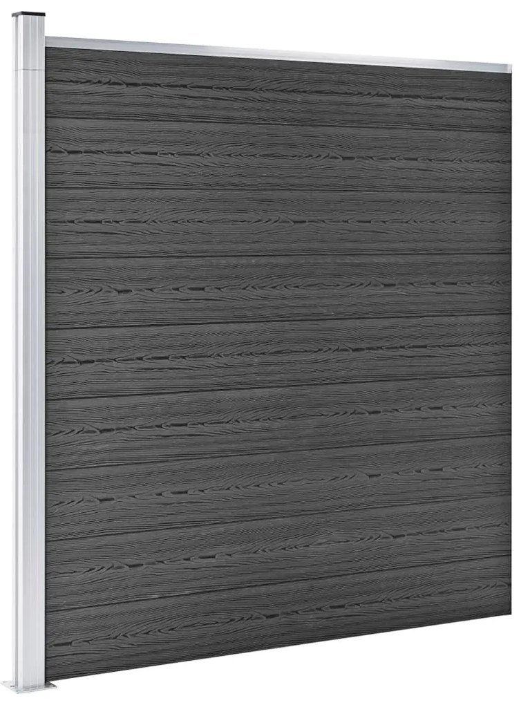 vidaXL Σετ Πάνελ Περίφραξης Μαύρο 965 x (105-186) εκ. από WPC