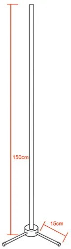 Μοντέρνο Minimal Επιδαπέδιο Μαύρο Φωτιστικό 150cm LED 24 Watt με Ασύρματο Χειριστήριο RF & Dimmer RGB Πολύχρωμο GloboStar ALIEN Design GLOBO-150-8
