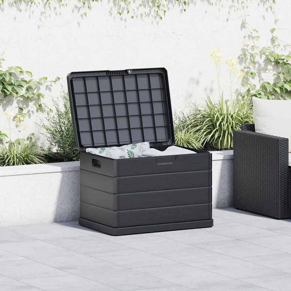 vidaXL Κουτί αποθήκευσης κήπου Ανθρακί 77.5 x 54.5 x 53 εκ. Πλαστικό
