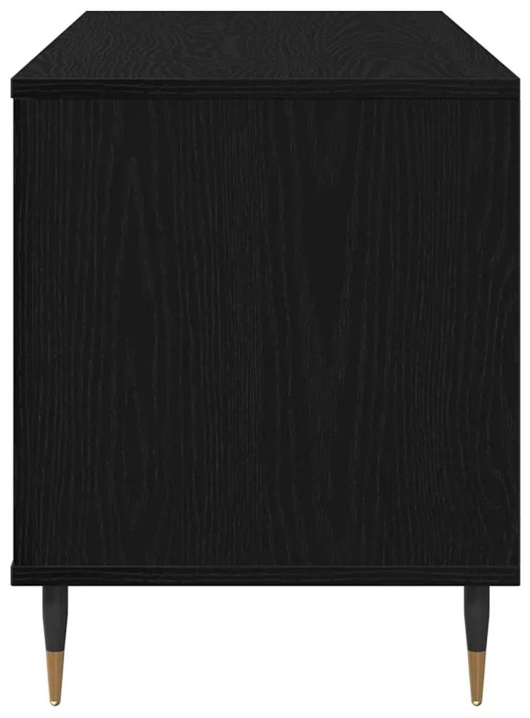 vidaXL Ντουλάπι δίσκων βινυλίου με ράφι Μαύρη Οξυά 100 x 38 x 48 εκ.