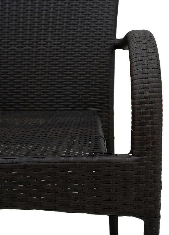 Καρέκλα - Πολυθρόνα Laura μέταλλο-pe rattan καφέ 58x58x90 εκ.