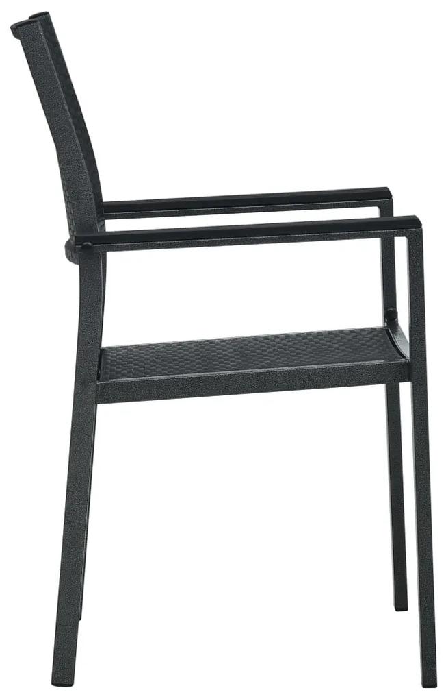 vidaXL Καρέκλες Κήπου 4 τεμ. Μαύρες με Όψη Ρατάν Πλαστικές