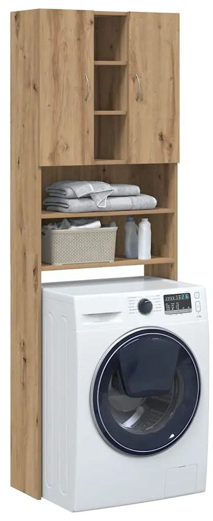 vidaXL Ντουλάπι Πλυντηρίου τεχνίτης Δρυς 64 x 25,5 x 190 εκ.