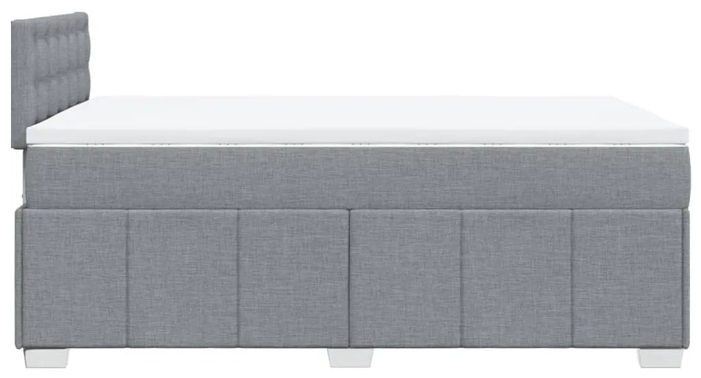 Κρεβάτι Boxspring με Στρώμα Ανοιχτό Γκρι 120x190 εκ. Υφασμάτινο - Γκρι