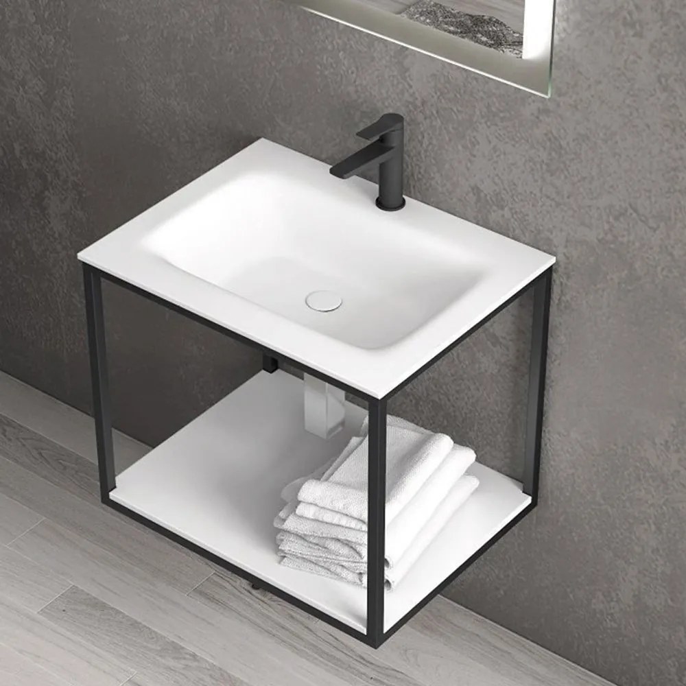 Νιπτήρας Ένθετος Επίπλου Eloise-60 60x46x16cm White Karag Ομοιογενές