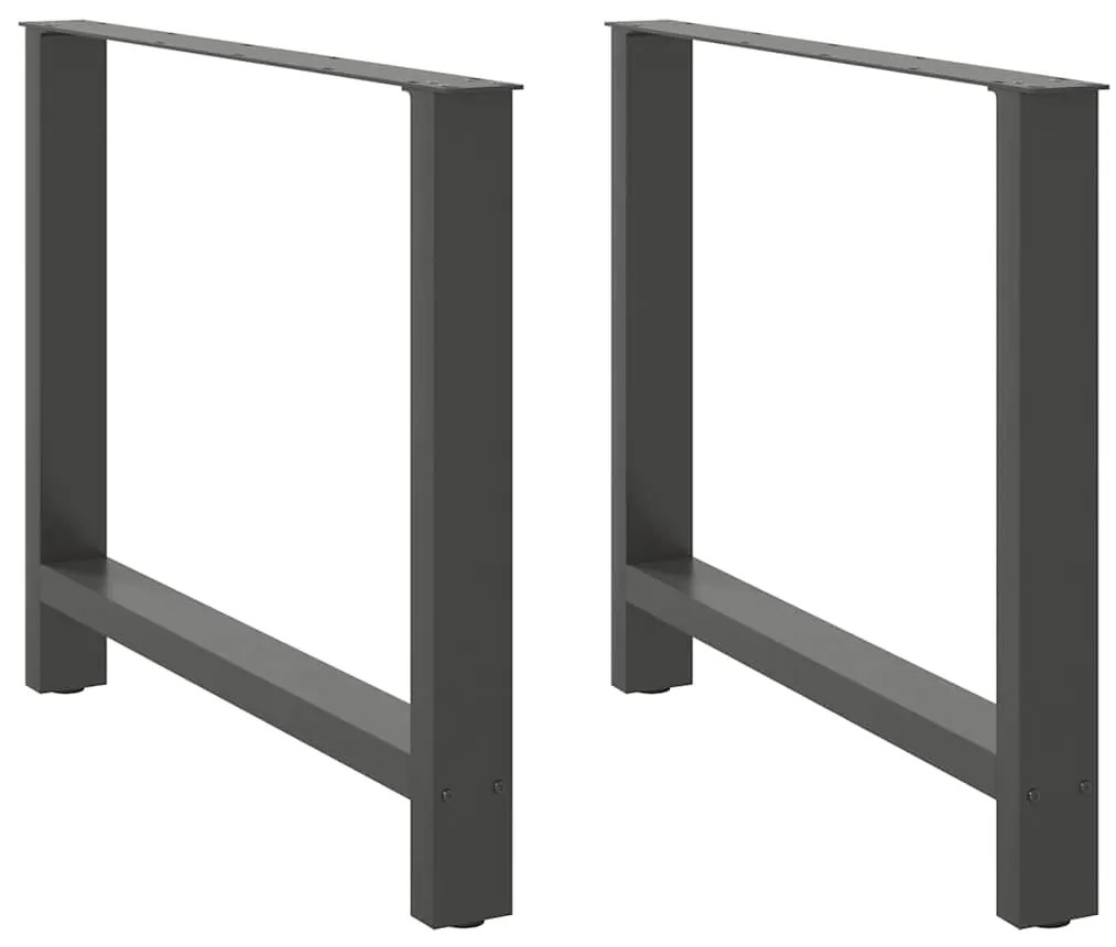 Πόδια Τραπεζαρίας Ανθρακί 2 τεμ. 100x(72-73) εκ. Ατσάλι