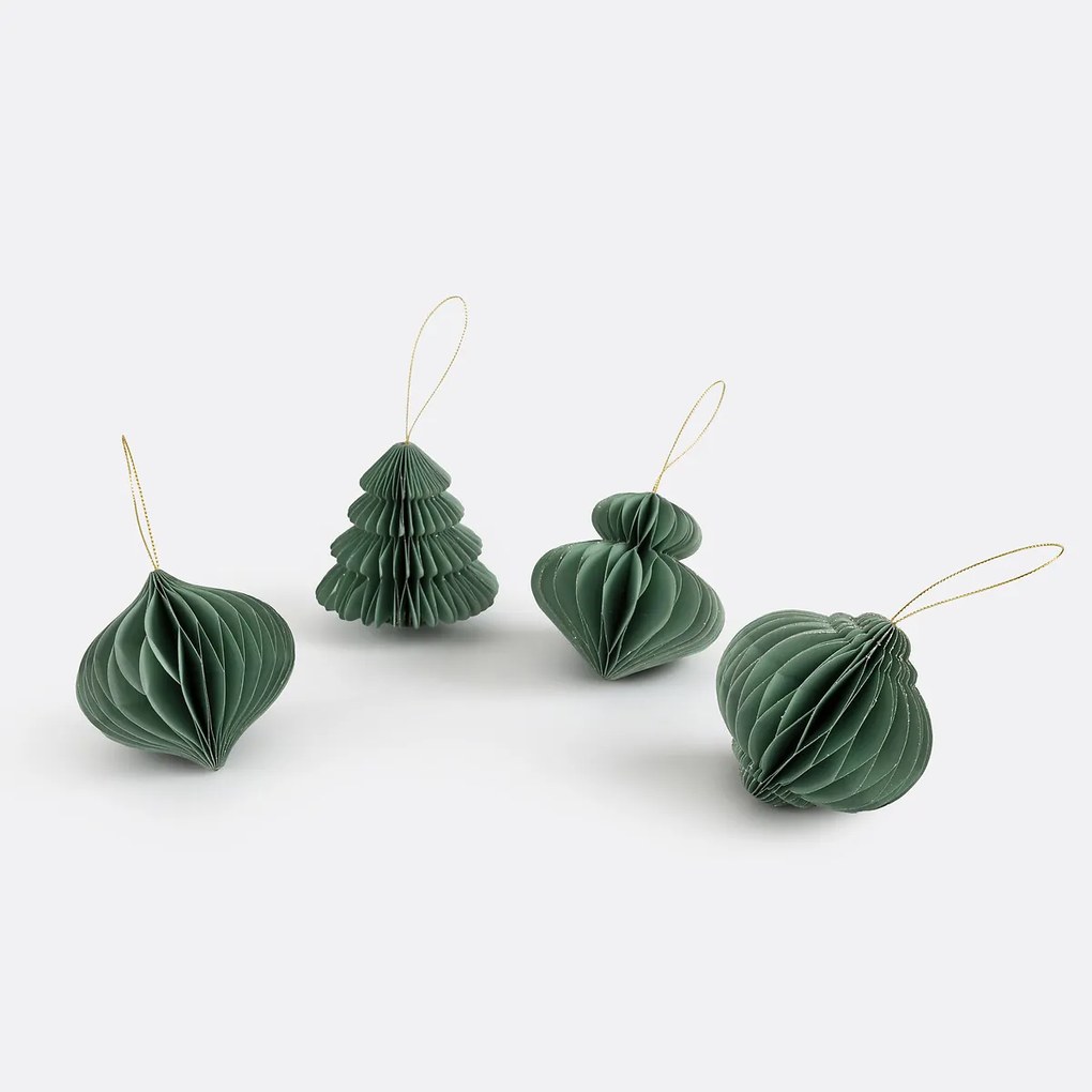 Σετ 4 χριστουγεννιάτικα διακοσμητικά από χαρτί, Caspar