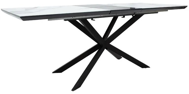 Τραπέζι επεκτεινόμενο Palan MDF όψη μαρμάρου γκρι-μαύρο 160-200x80x77εκ 160x80x75 εκ.