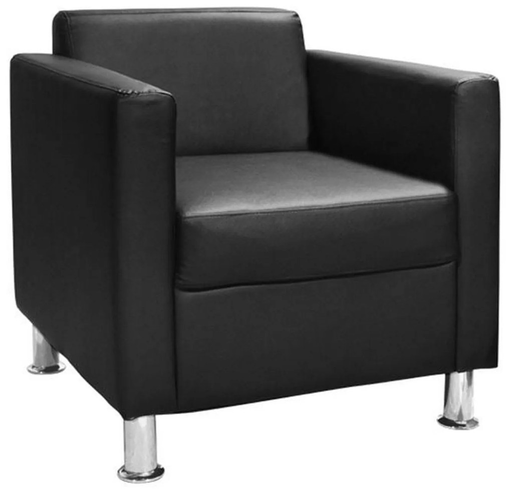 Πολυθρόνα Cubo HM3035.02 Μαύρο Τεχνόδερμα