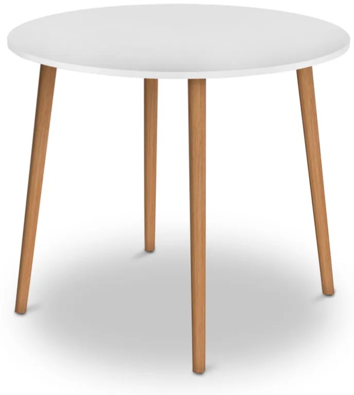 Τραπέζι Cruz Megapap από μελαμίνη χρώμα λευκό 92x92x75εκ. - 0187652