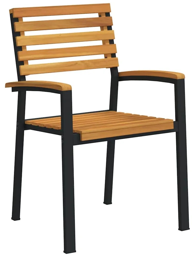 vidaXL Σέτ φαγητού για κήπο 5 pcs Μαύρο και καφέ 150 x 90 x 75 cm