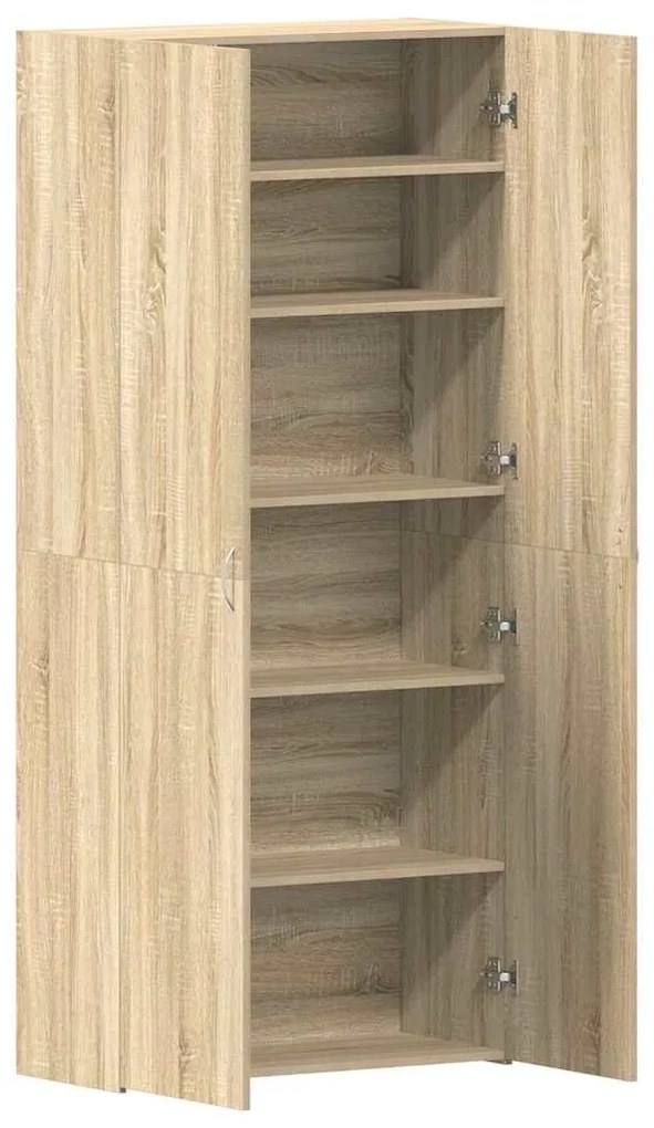 vidaXL Ντουλάπα Παπουτσιών Καφέ 80 x 35.5 x 180 εκ Επεξεργασμένο ξύλο