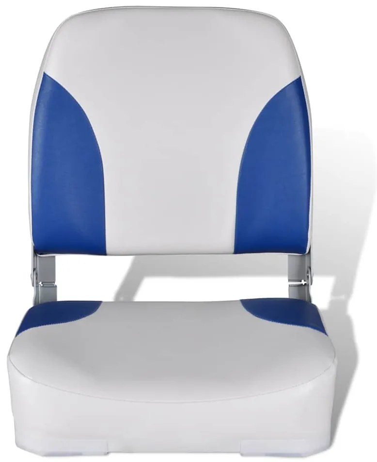 vidaXL Καθίσματα Σκάφους Αναδιπλούμενα 2 τεμ. Μπλε/Λευκό 41x36x48 εκ.