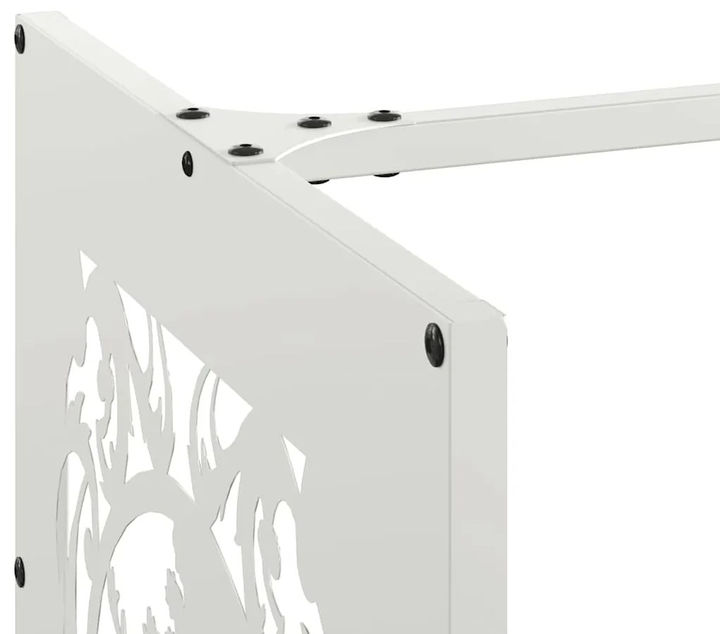 vidaXL Ράφι Καυσόξυλων Λευκό 40x40x40 εκ. Χάλυβας ψυχρής έλασης