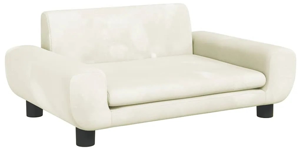 vidaXL Καναπές Παιδικός Κρεμ 70 x 45 x 33 εκ. Βελούδινος