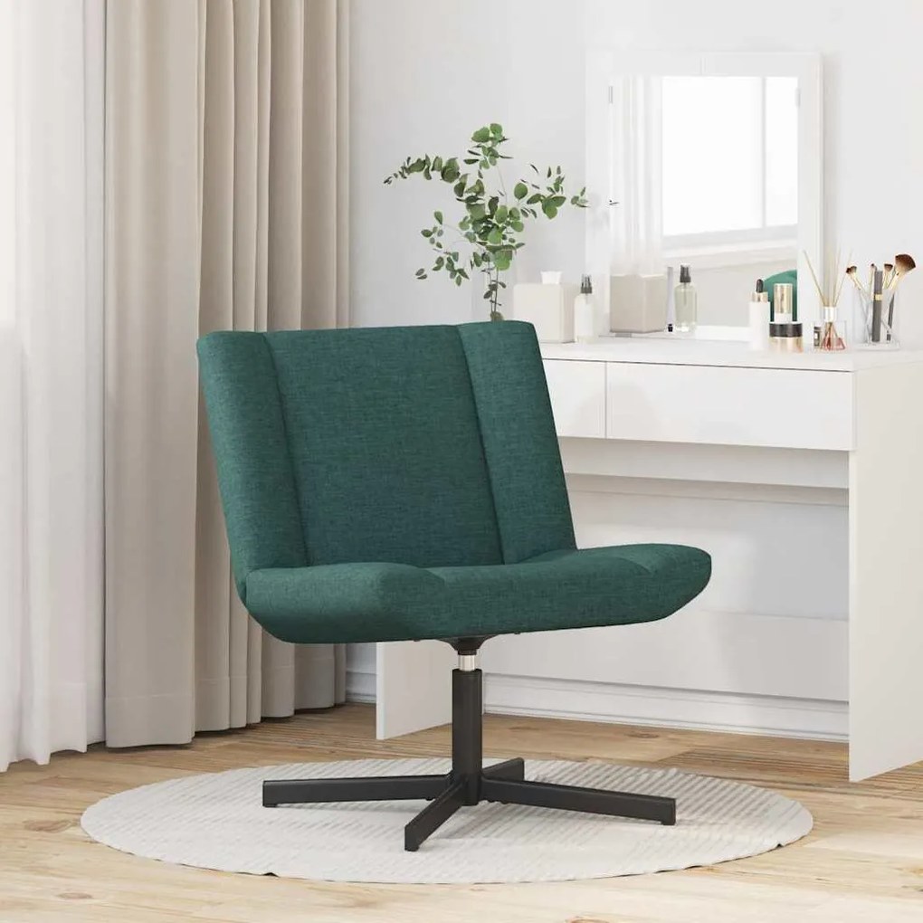 vidaXL Περιστρεφόμενη καρέκλα Σκούρο πράσινο 63 x 75 x 76 εκ ύφασμα