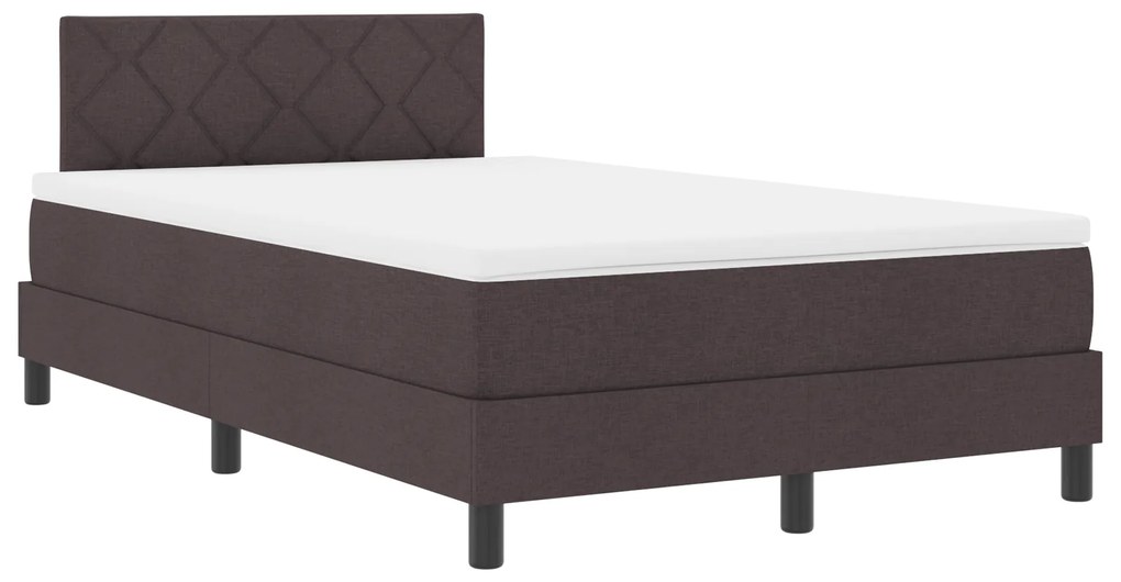 vidaXL Κρεβάτι με ελατήριο Σκούρο Καφέ 120x190 cm Ύφασμα