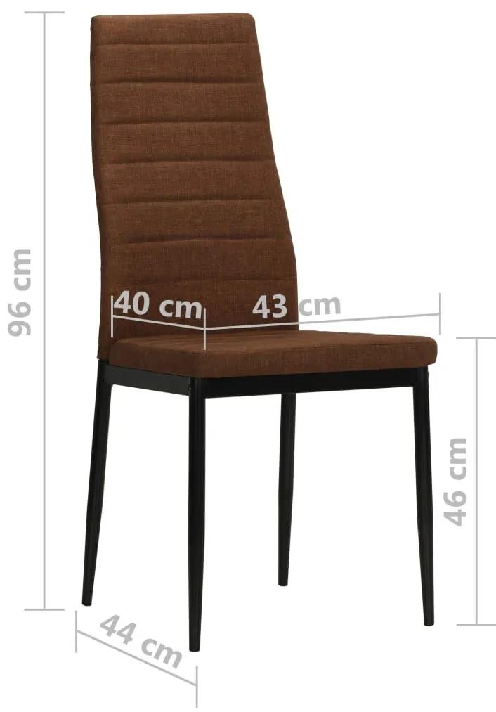 Καρέκλες Τραπεζαρίας 6 τεμ. Καφέ Υφασμάτινες - Καφέ