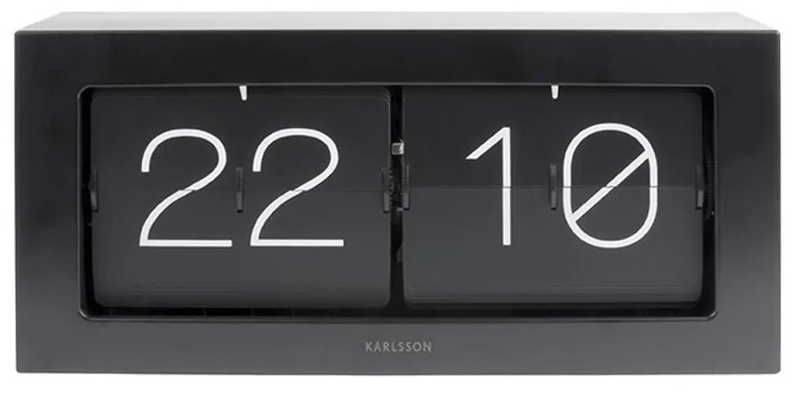 Ρολόι Τοίχου/Επιτραπέζιο Boxed Flip XL KA5642BK 37x9x17,5cm Black Karlsson Steel