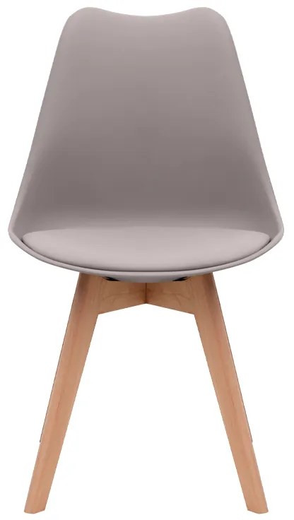 Καρέκλα τραπεζαρίας Viva Megapap PP - PU cappuccino - ξύλινο φυσικό πόδι 48,5x54x80εκ.