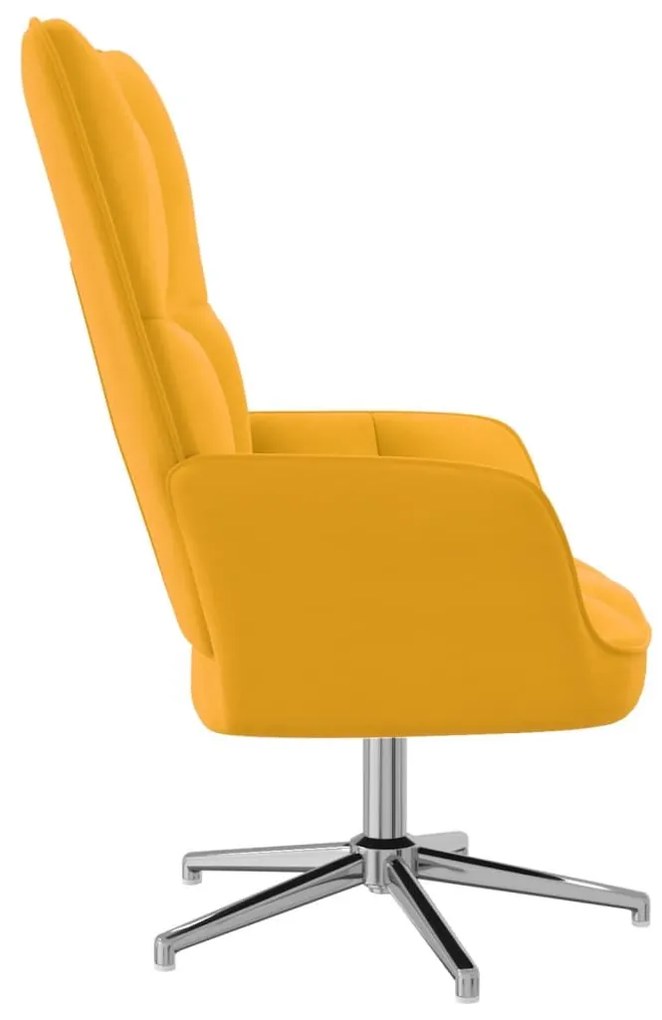 Πολυθρόνα Relax Κίτρινο Μουσταρδί Βελούδινη - Κίτρινο